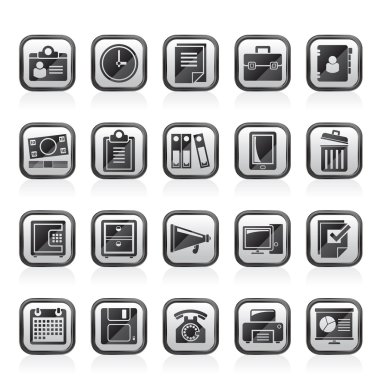 İş ve ofis malzemeleri simgeler