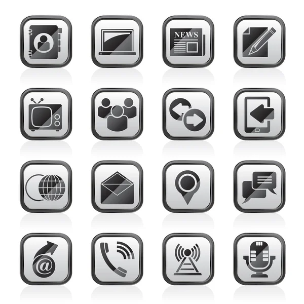Media en communicatie iconen — Stockvector