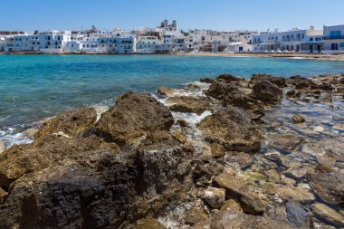 Kasaba Naoussa, Paros Adası, Cyclades, muhteşem deniz manzarası