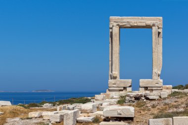 Manzara Portara, Apollo Tapınağı giriş, Naxos Adası, Cyclades