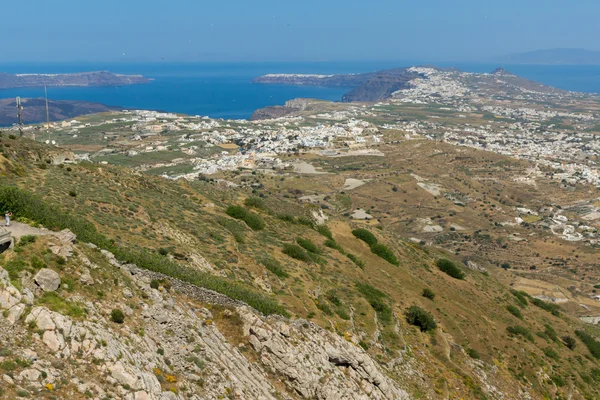 Vista panorâmica da ilha de Santorini, Thira, Cíclades — Fotografia de Stock