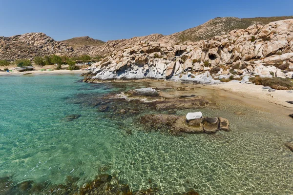 Błękitne wody kolymbithres plaży, wyspy Paros, Cyklady — Zdjęcie stockowe