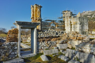 Bazilika arkeolojik alanda eski Filippi, Yunanistan