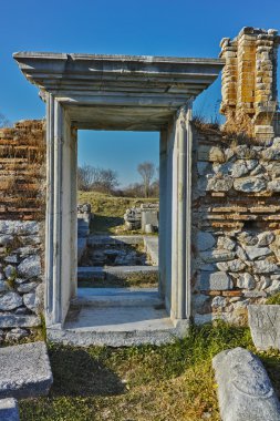 Bazilika arkeolojik alanda eski Filippi, Yunanistan