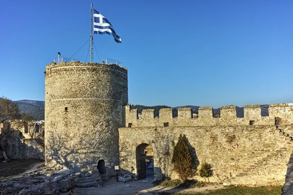 Torre de la fortaleza bizantina en Kavala, Grecia —  Fotos de Stock