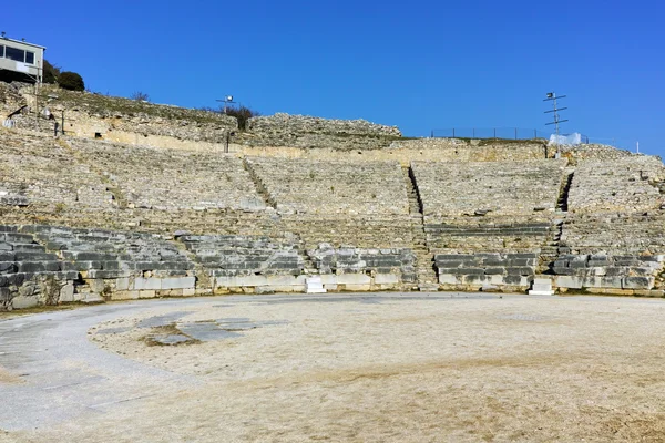 Filippi, Yunanistan'ın arkeolojik alanda antik tiyatro kalıntıları — Stok fotoğraf