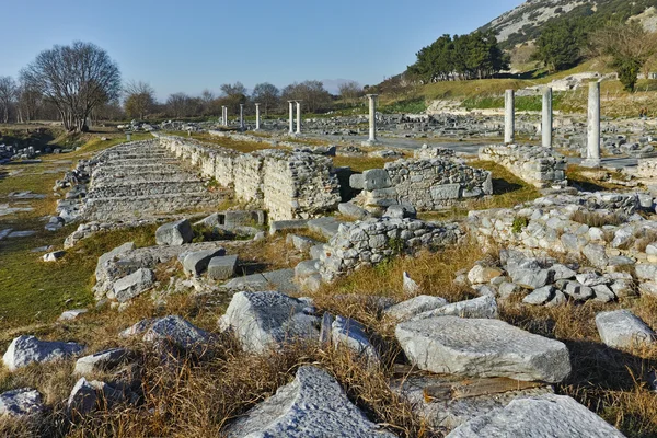 Colonne nell'area archeologica dell'antica Filippi, Grecia — Foto Stock