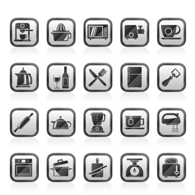 Mutfak nesneleri ve ekipman simgeler