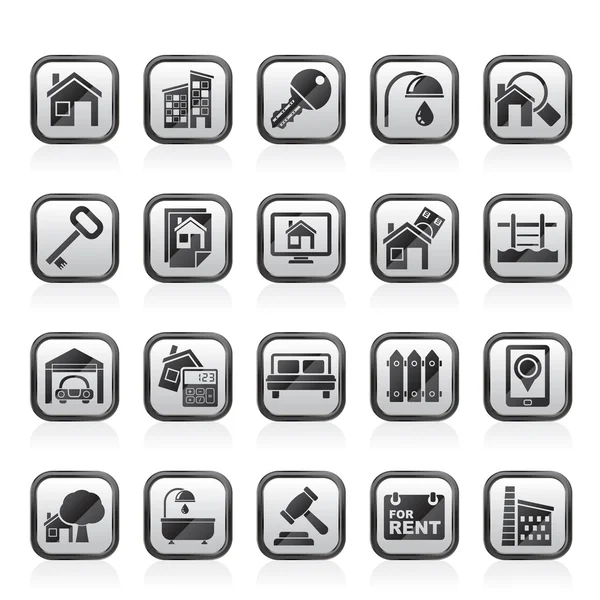 Negocio inmobiliario Iconos — Vector de stock