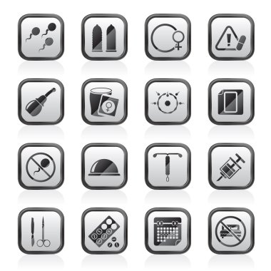 Gebelik ve doğum kontrolü simgeler 