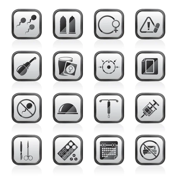 Gebelik ve doğum kontrolü simgeler 