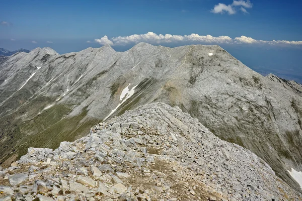 Panoramiczny widok ze szczytu Vihren Kutelo szczyt, góry Pirin — Zdjęcie stockowe