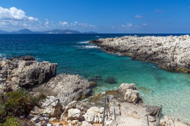 Alaties Beach, Kefalonia, Yunanistan inanılmaz görünümü