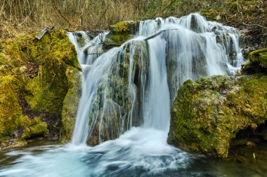 Bachkovo waterfalls cascade in Rhodopes Mountain, Plovdiv region clipart