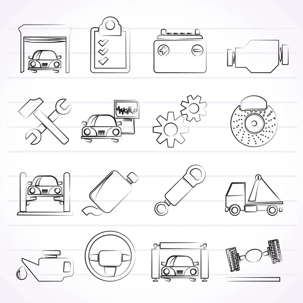 Car service maintenance icons — Stock Vector