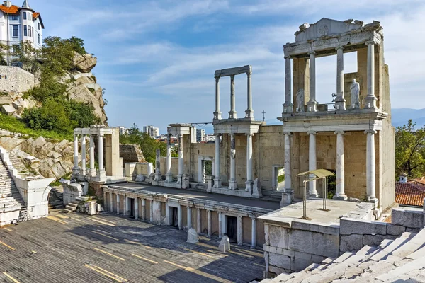 Resten van oude Romeinse theater in Plovdiv — Stockfoto