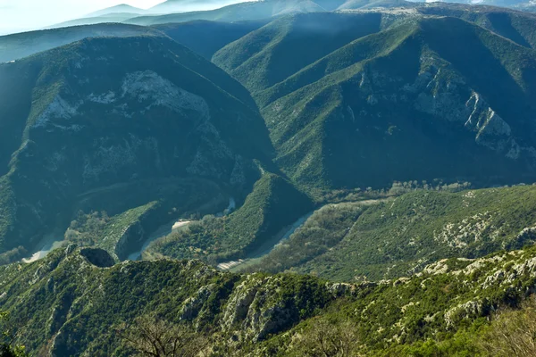 Csodálatos kilátás a Nestos Gorge közelében town of Xanthi, Görögország — Stock Fotó