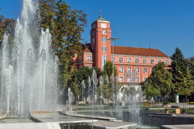 Belediye Binası ve şehrin merkezi Plevne bir çeşme manzarayı