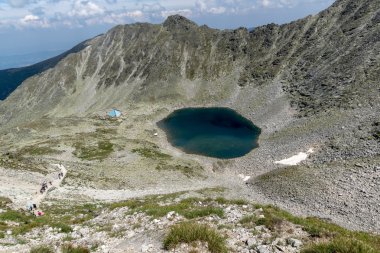 Panoramik görünümünden Musala tepe, Rila Dağı Ledenoto (ICE) Gölü