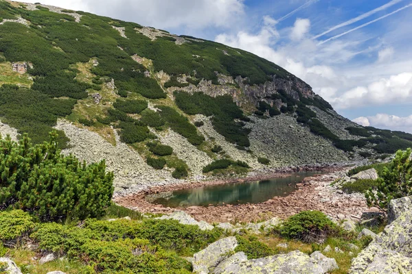 Manzara yeşil tepelerin ve Musalenski gölleri, Rila Dağı — Stok fotoğraf