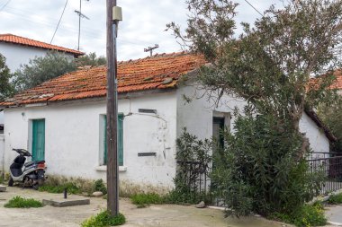 Ammouliani adasında eski ev, Athos, Chalkidiki, Orta Makedonya