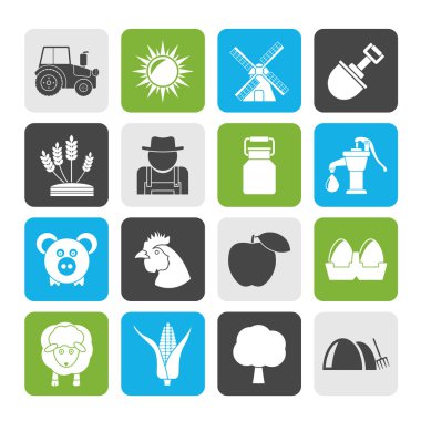 siluet tarım ve tarım simgeler