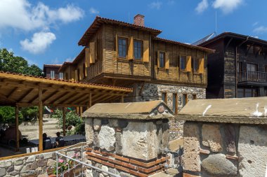 Antik sur duvarları ve eski evleri Sozopol, Burgaz bölge