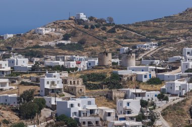 Panoramik bir şehir, Ano Mera, Mikonos Adası, Cyclades
