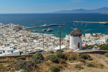 Panoramik Ege Denizi ve Mikonos Adası, Cyclades