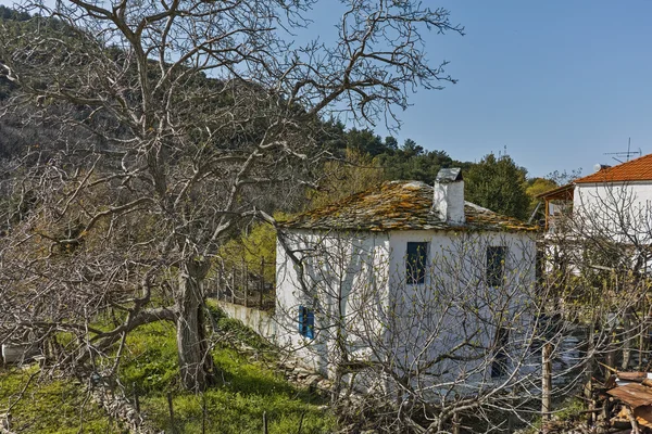 오래 된 집 마리 마을에 Thassos 섬, 마케도니아 동쪽과 티라 체 — 스톡 사진
