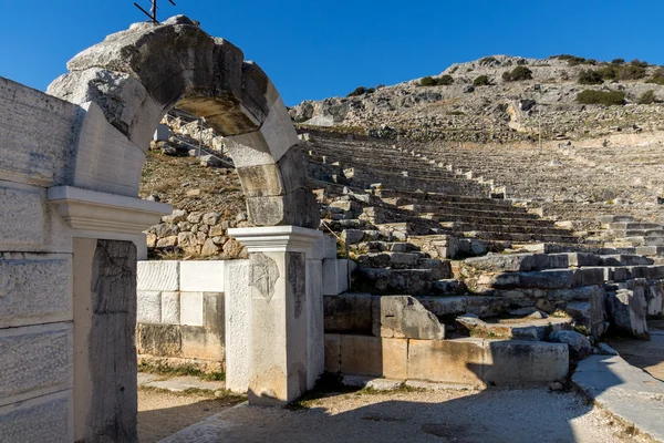 Entrance of Ancient amphitheater in the archeological area of Philippi, Eastern Macedonia and Thrace — Stock Photo, Image