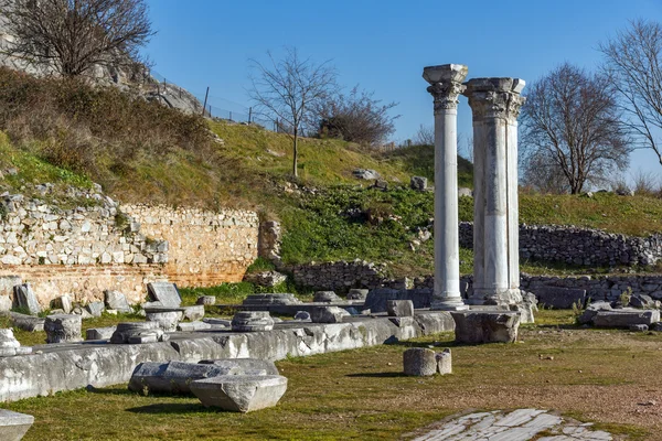 Ερείπια των στόνων στην αρχαιολογική περιοχή των Φιλίππων, της Ανατολικής Μακεδονίας και της Θράκης — Φωτογραφία Αρχείου