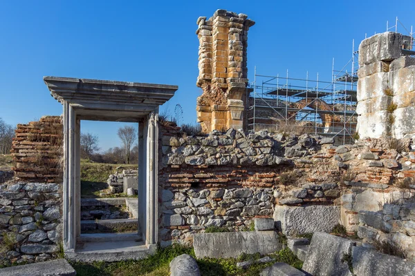 Basilica nell'area archeologica dell'antica Filippi, Macedonia orientale e Tracia — Foto Stock