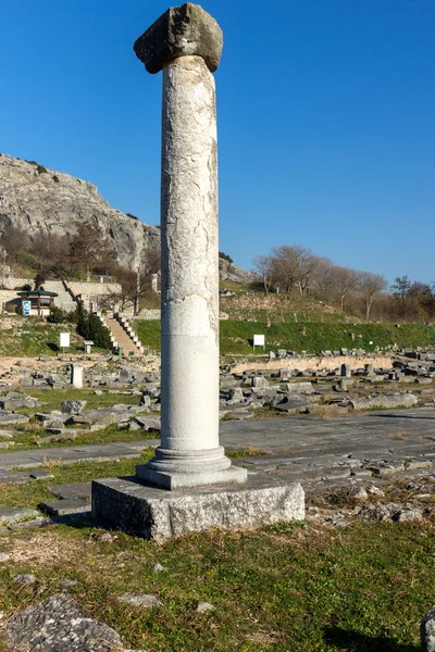 Remanings de Columnas en el área arqueológica de la antigua Filipo, Macedonia Oriental y Tracia — Foto de Stock