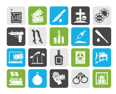 Siluet mafya, Gangster ve organize suç faaliyet simgeleri