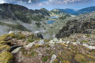 Musalenski göller için panoramik görünümünden Musala tepe, Rila Dağı