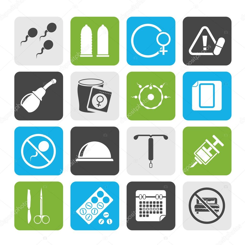 Silhouette Pregnancy and contraception Icons 