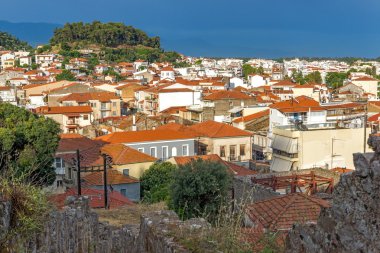 Nafpaktos şehrin panoramik görünüm