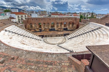 Panoramic view of Amphitheater in Roman Odeon, Patras, Peloponnese clipart