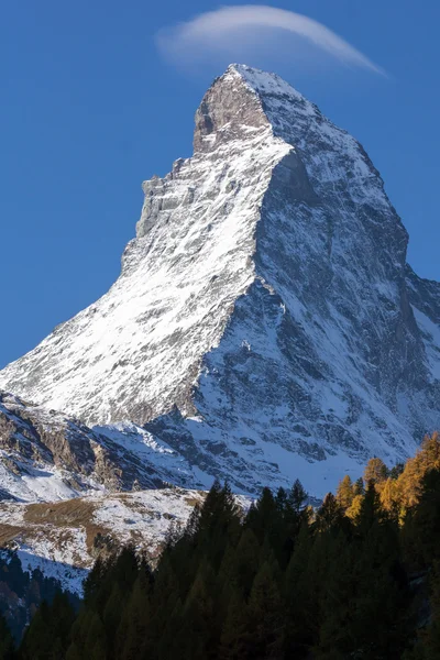 Χειμώνα θέα βουνό Matterhorn, καντονιού Valais, στις Άλπεις — Φωτογραφία Αρχείου
