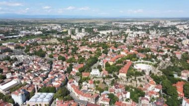 Bulgaristan 'ın Filibe kentinin şaşırtıcı hava manzarası 