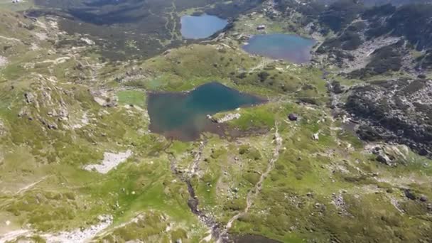 Luftaufnahme Der Sieben Rila Seen Rila Gebirge Bulgarien — Stockvideo