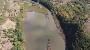Bulgaristan 'ın Pernik Bölgesi, Pchelina Reservoir havadan görüşü