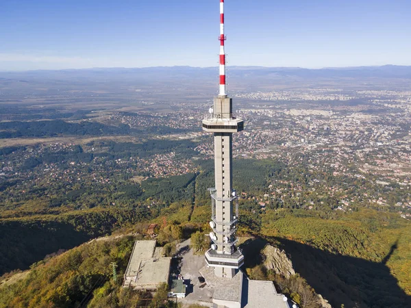 Αεροφωτογραφία Του Πύργου Κοπιτιτότο Του Βουνού Βίτοσα Και Της Πόλης — Φωτογραφία Αρχείου