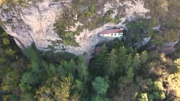 Vue Aérienne Monastère Médiéval Razboishte Dédié Présentation Marie Région Sofia — Video