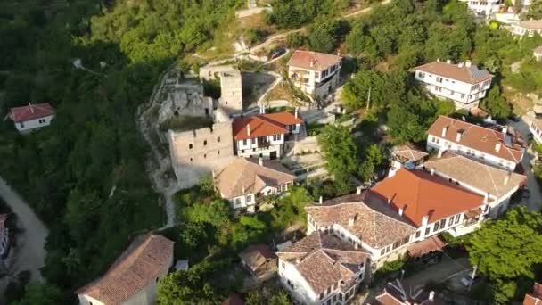 Bulgaristan Blagoevgrad Bölgesinin Tarihi Melnik Kasabasının Hava Manzarası — Stok video