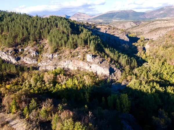 Aerial Autumn View Nishava River Gorge Balkan Mountains Bulgaria — Stock Photo, Image