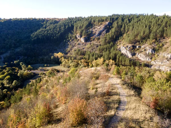 Letecký Podzimní Pohled Nišavskou Rokli Balkánské Hory Bulharsko — Stock fotografie