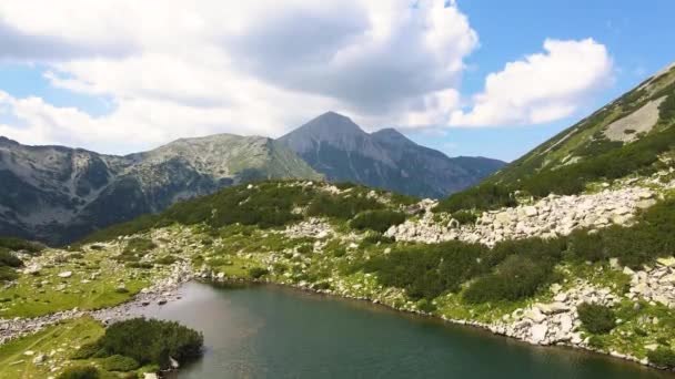 Csodálatos Légi Kilátás Béka Vihren Csúcs Pirin Mountain Bulgária — Stock videók