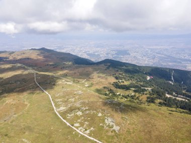 Vitosha Dağı 'nın hava manzarası, Sofya Şehir Bölgesi, Bulgaristan